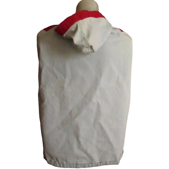 Vintage Cape Jacket Womens Medium 1960's RAW DENIM HOODED Distress Trash - Picture 2 of 7